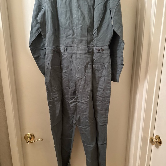 Outerknown S.E.A. Jumpsuit  Button Front Romper One Piece khaki sz s 198 - Picture 6 of 7